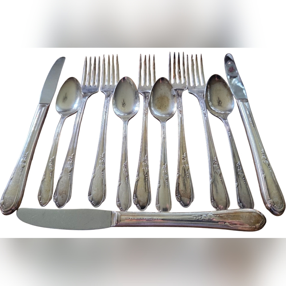Rogers A1 Plus Oneida Silverware Flatware 12 Pc Vintage Collectible